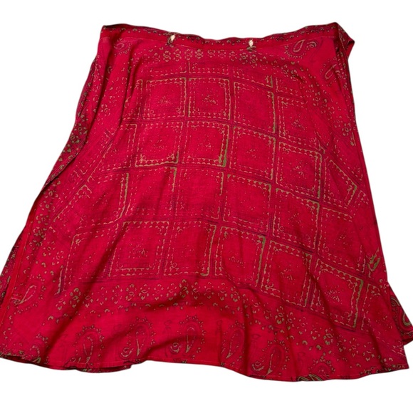 Vintage Boho Wrap Skirt Pink Paisley Hippie Maxi, Sunita, S/M Fit Hippy Boho - Picture 10 of 12